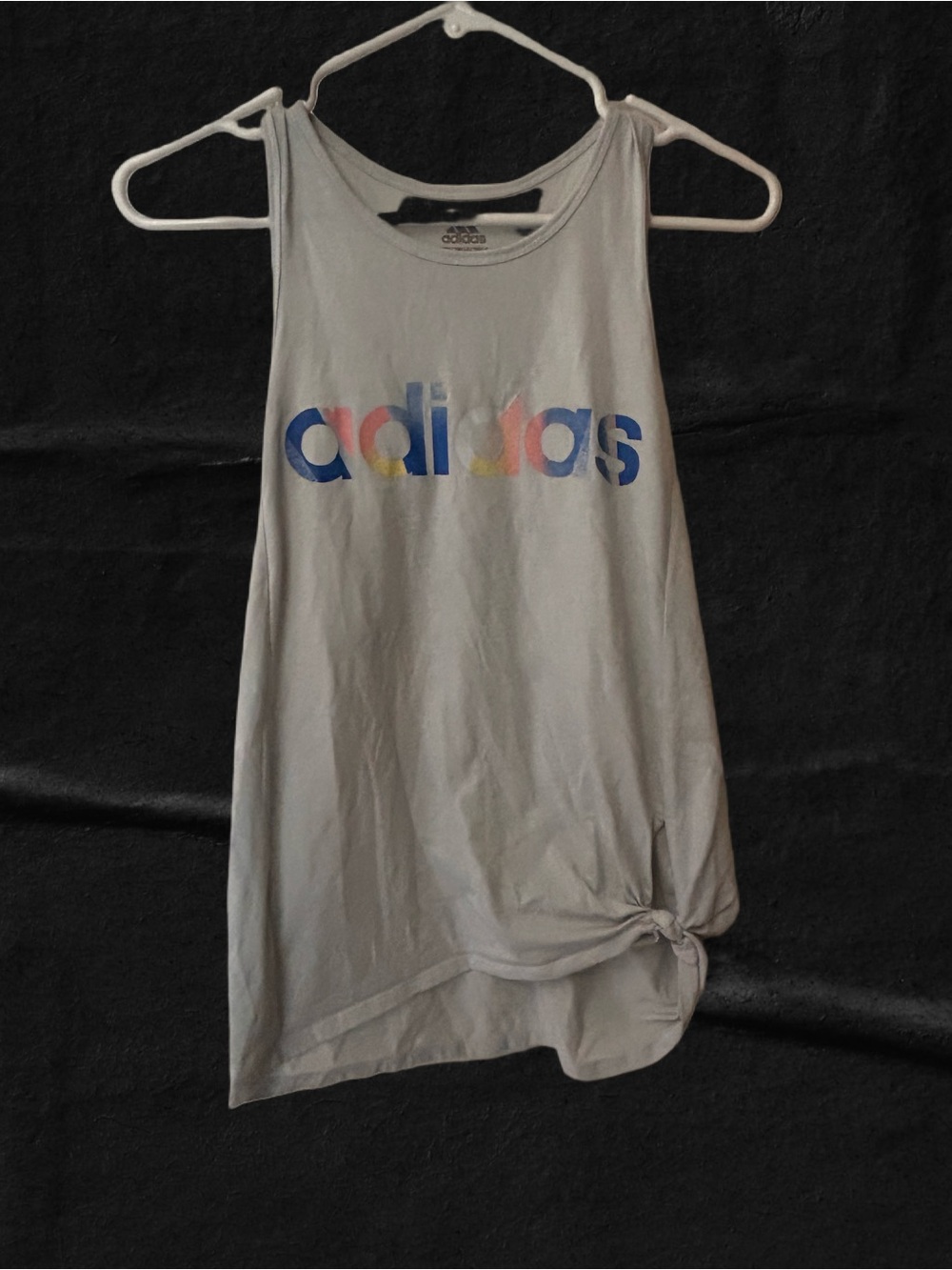 adidas white tank with Multicolor Logo